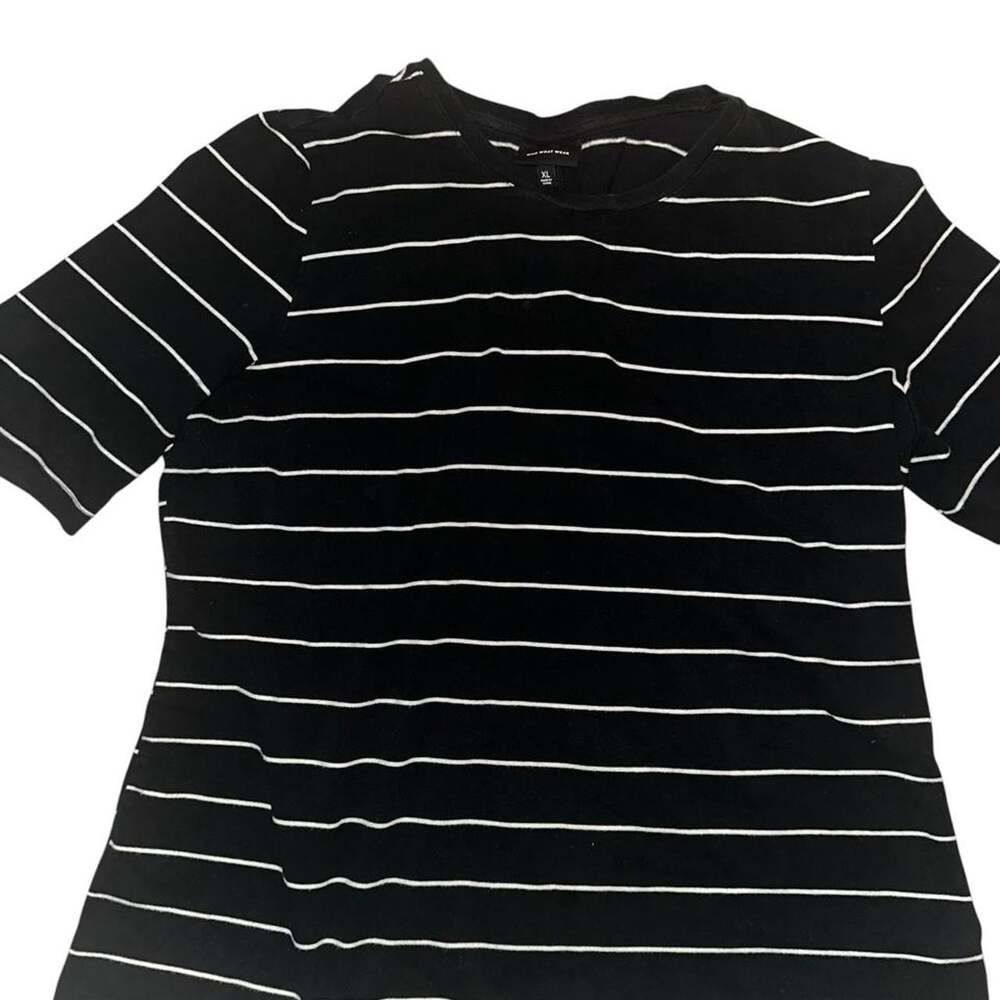 Women's Black and Navy T-shirt